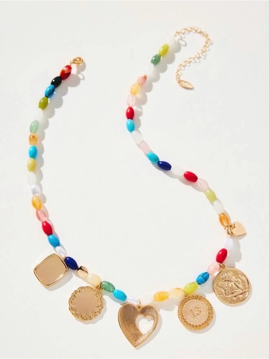 Anthropologie Jewelry - Anthropologie Beaded Multi Charm Necklace